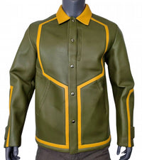 Mcm Worldwide - Men's Winter Leather Stripes Bomber Jacket