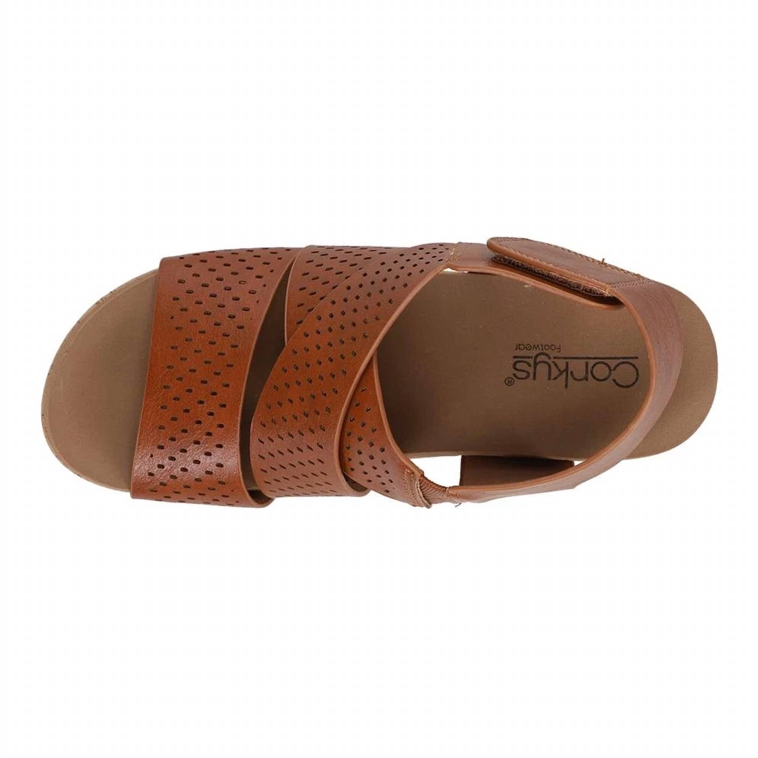 Corkys Footwear Women's Guilty Pleasure Platform Sandals in cognac - women's shoe - view 4