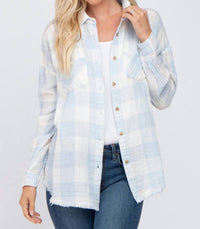 Lime N Chili - Cotton Gauze Checkered Shirt - Plus