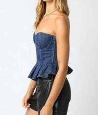 Olivaceous - Darling Strapless Top