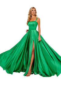Rachel Allan - High Front Slit Prom Dress