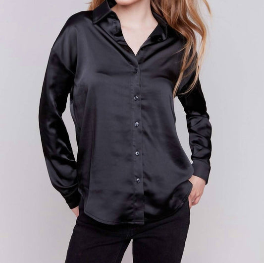 Charlie B - Solid Satin Button-down Shirt