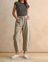 Miou Muse - Bailey High Rise Barrel Pant