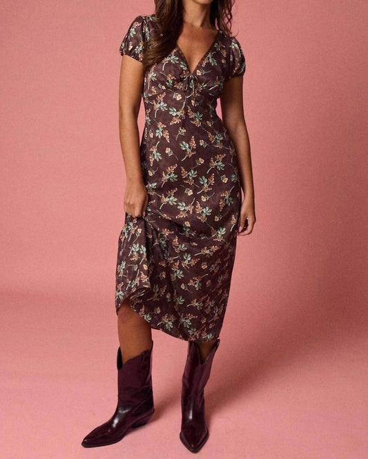 Papermoon - Floral Puff Sleeve Midi Dress