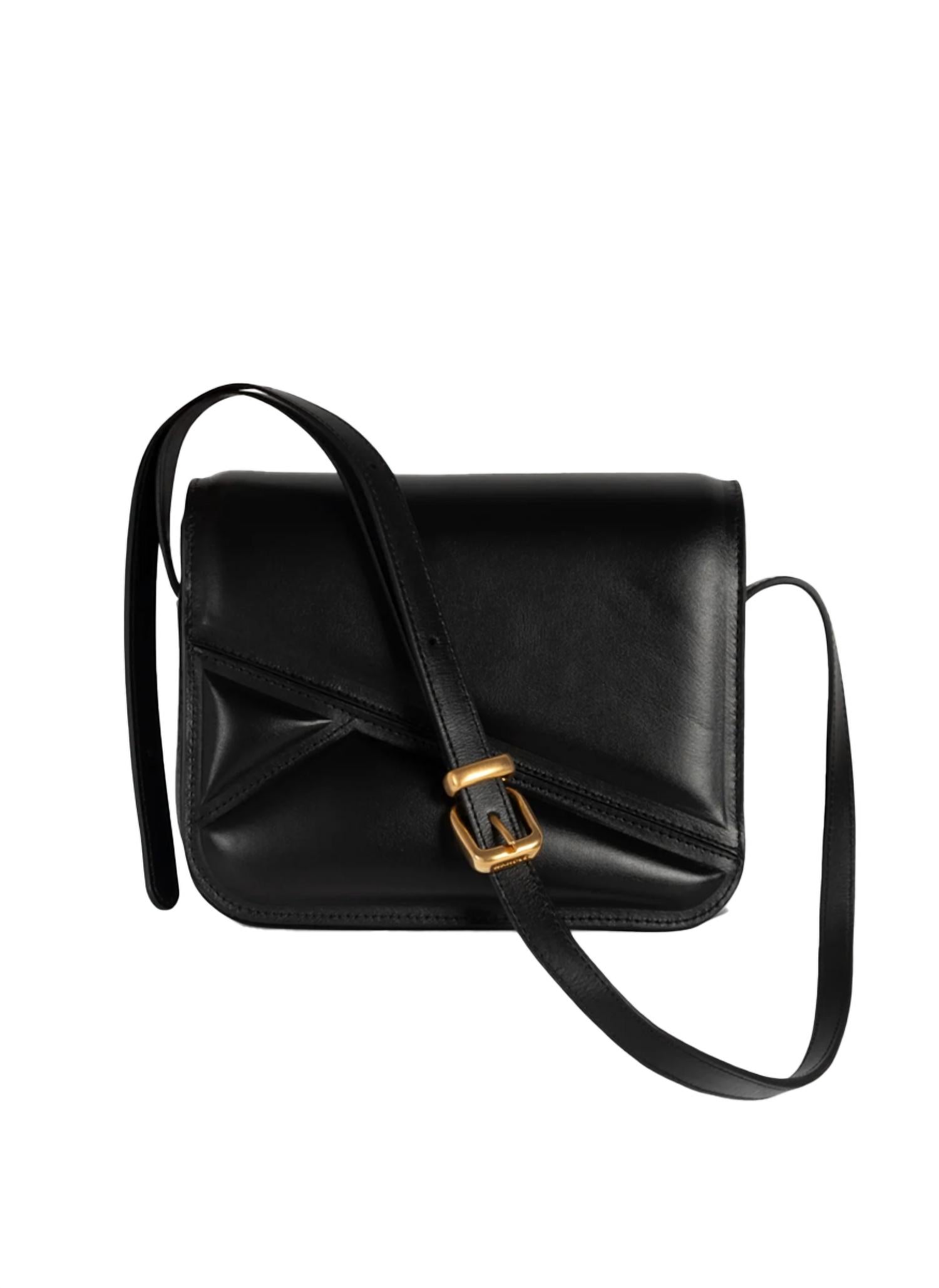 WANDLER Women's Oscar Medium Trunk Bag in black leather - women's bag