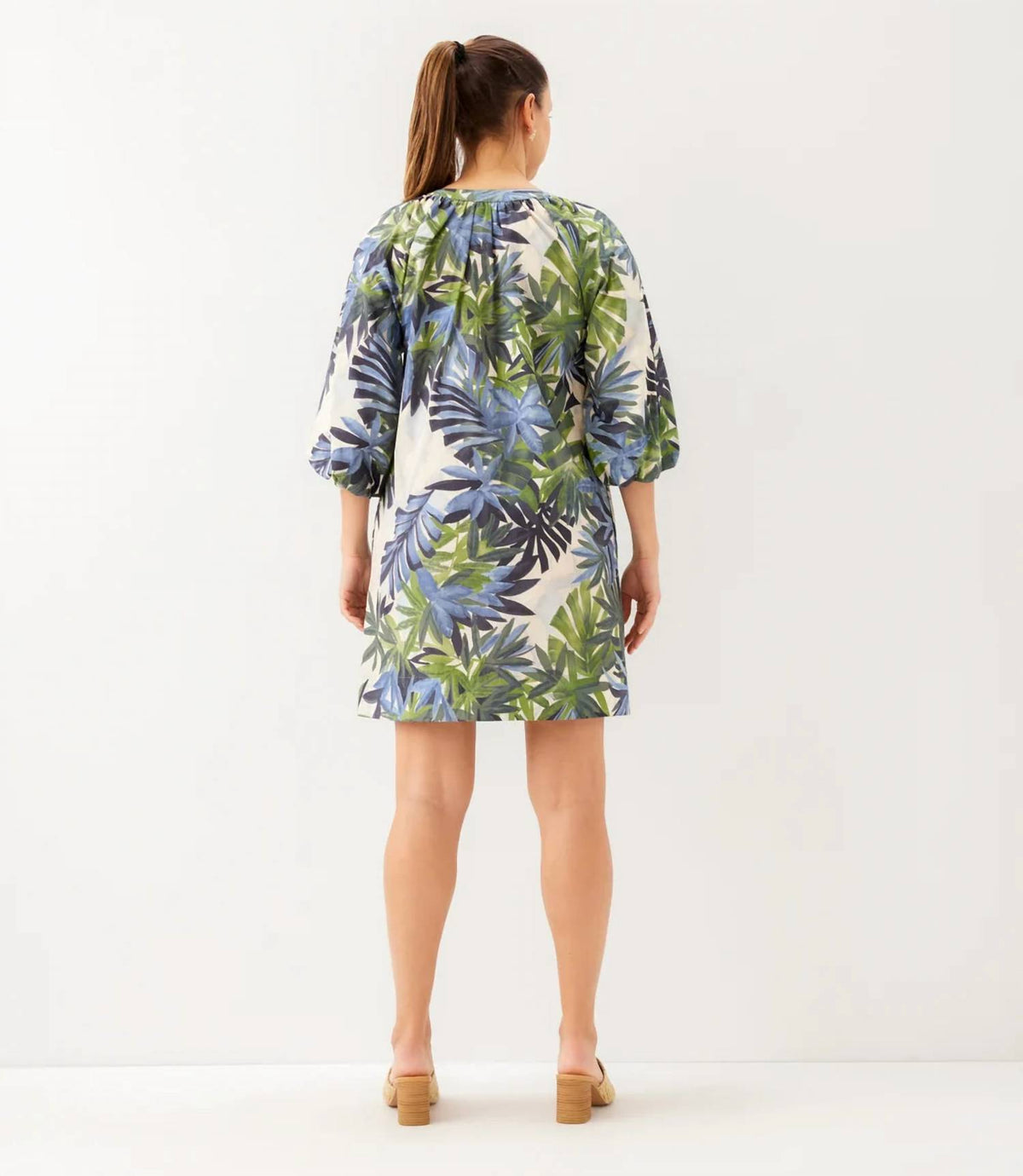 Karen Kane - Puff Sleeve Peasant Dress - Petite