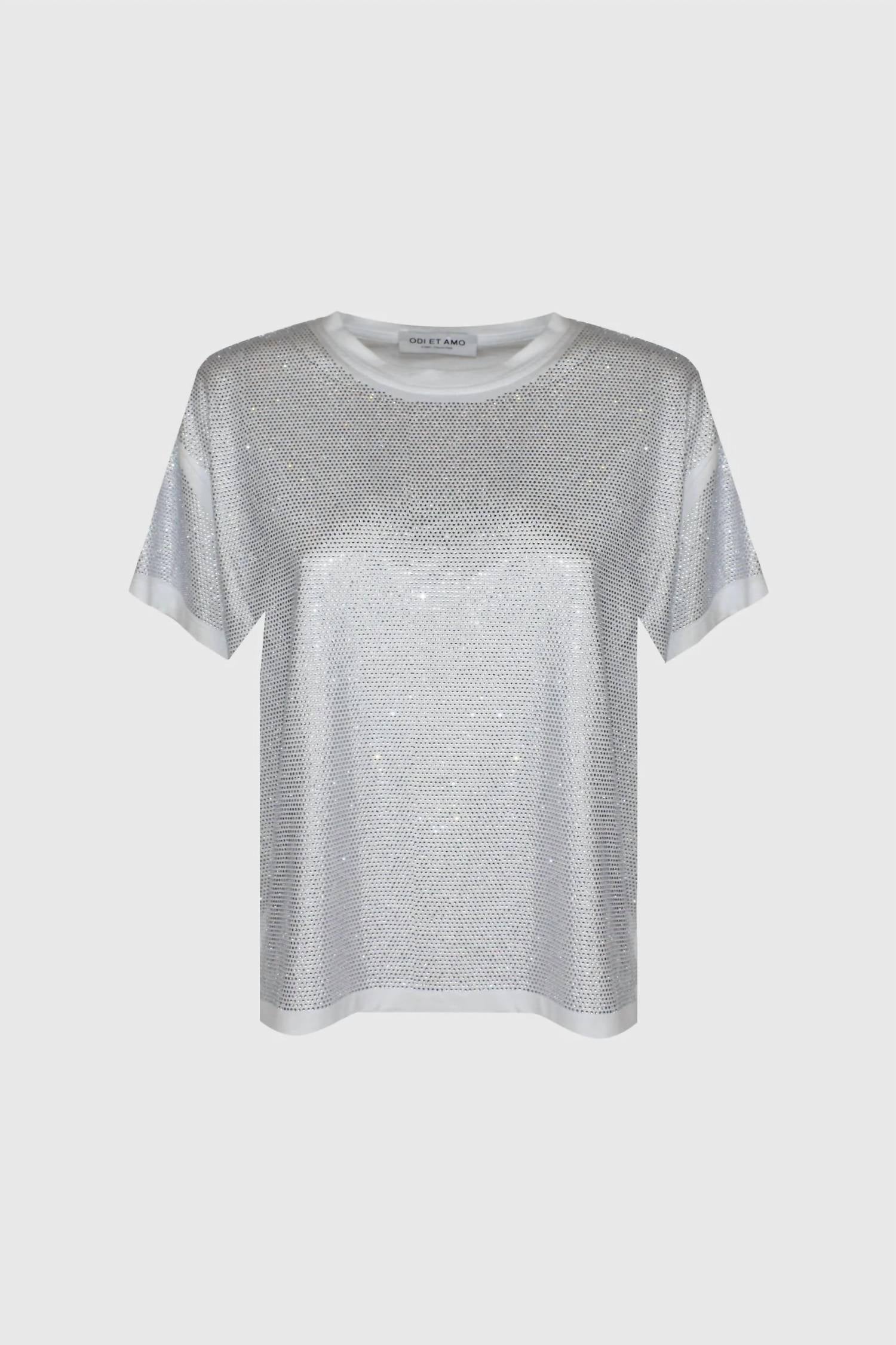 Odi Et Amo - Cotton Rhinestone T Shirt