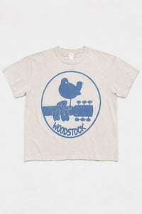 MadeWorn Women's Woodstock Far Out Crop Top in pearled ivory - women's shirt