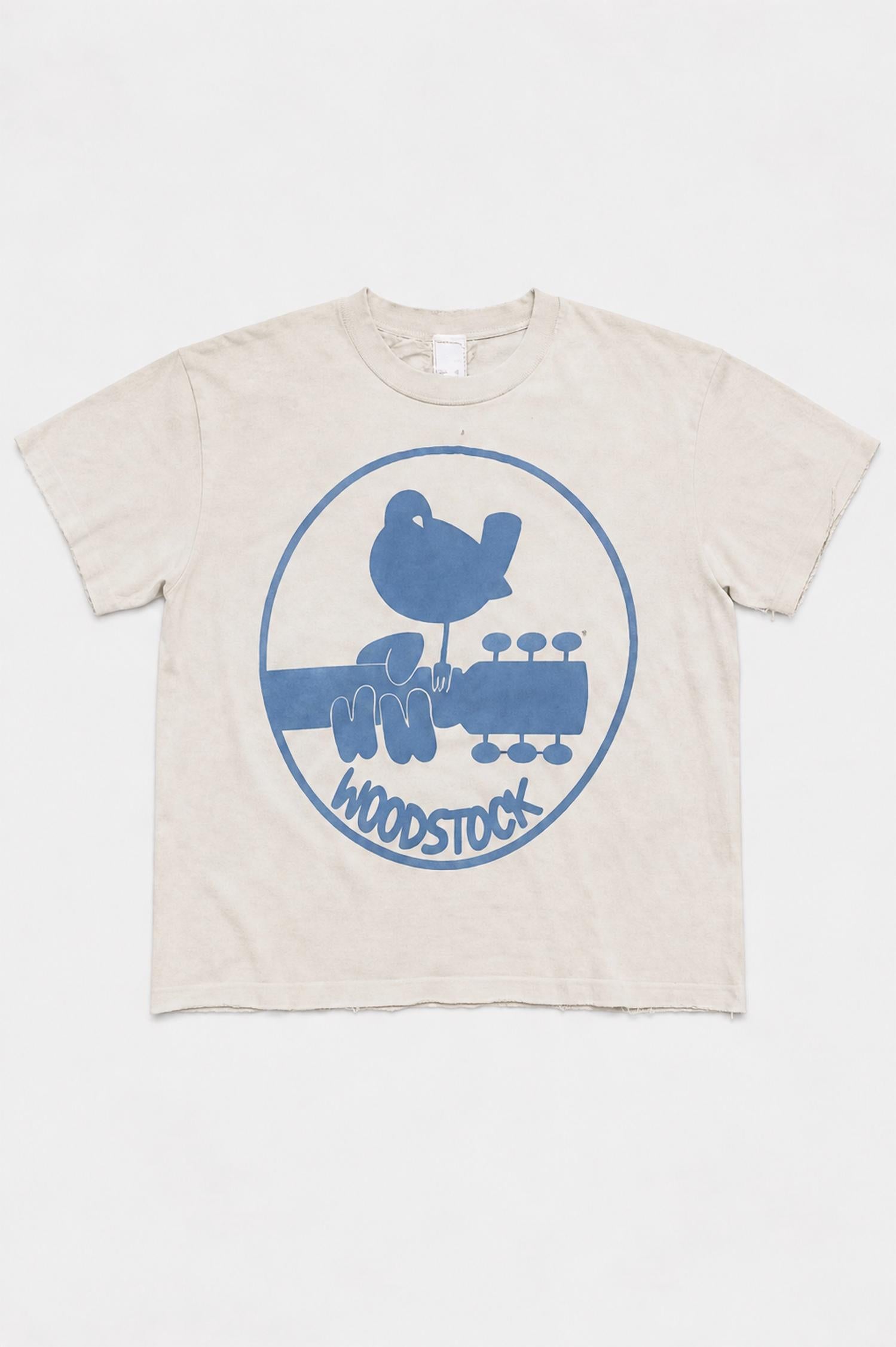 MadeWorn Women's Woodstock Far Out Crop Top in pearled ivory - women's shirt
