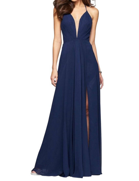 Faviana - Chiffon V-neck Evening Dress