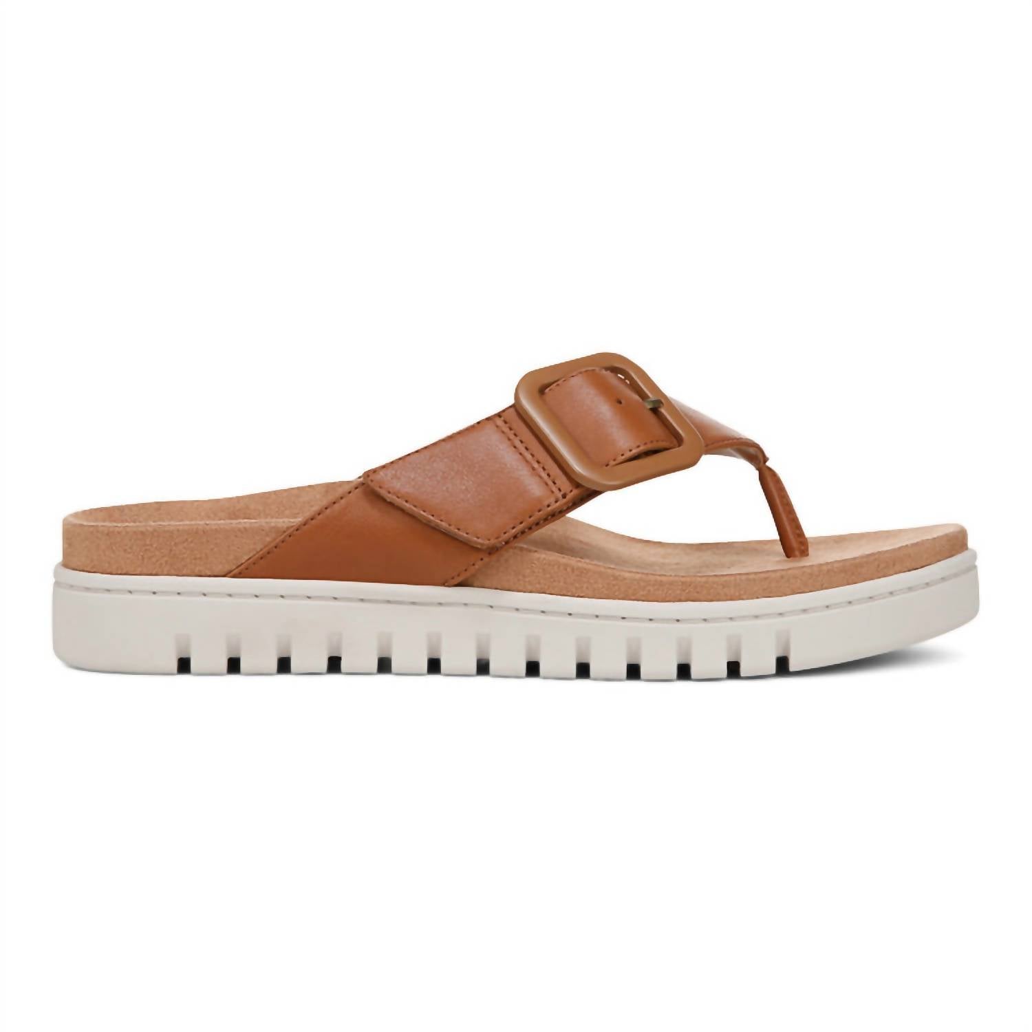 VIONIC Women's Uptown Marin Sandal in tan leather - women's sandal