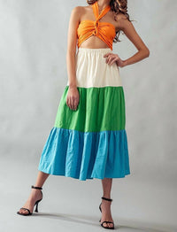 Akaiv - Saddle Color Block Dress