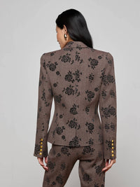 L'Agence - Bethany Flocked Herringbone Blazer