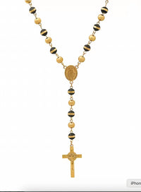 Steeltime - Men's Stainless Steel Prayer Rosary 28" Lariat Necklace