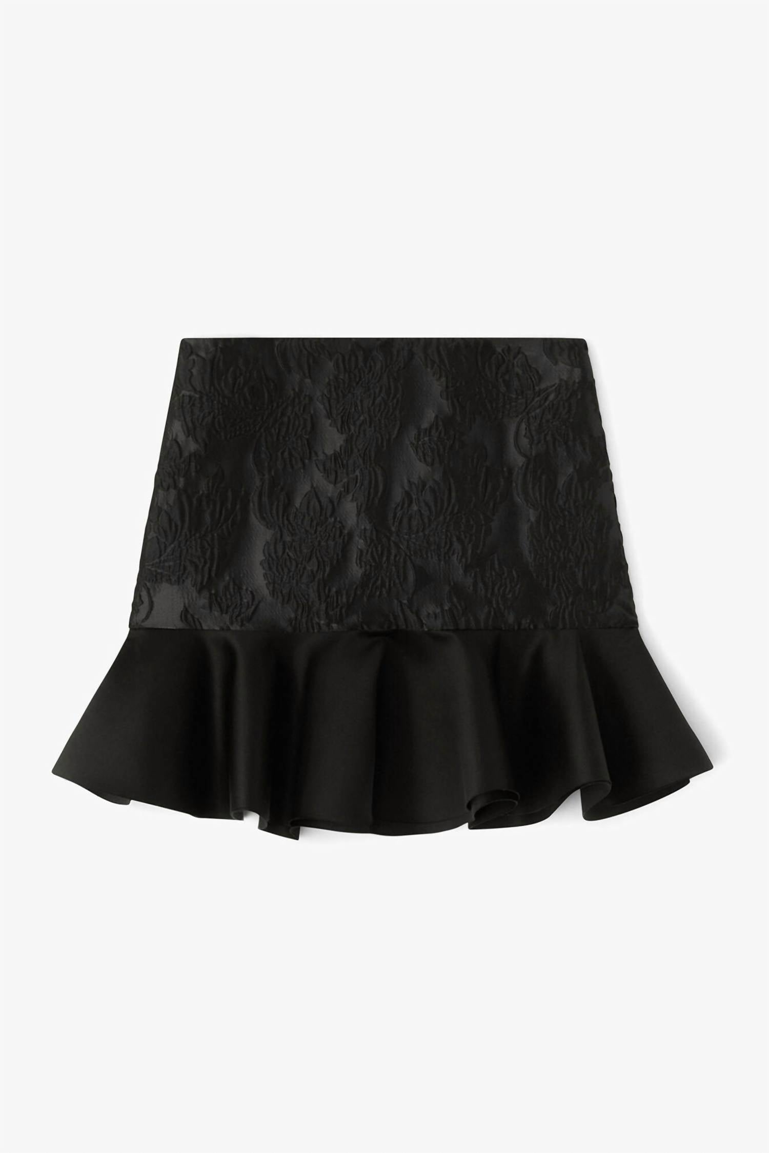 Ganni - Satin Cloque Mini Skirt