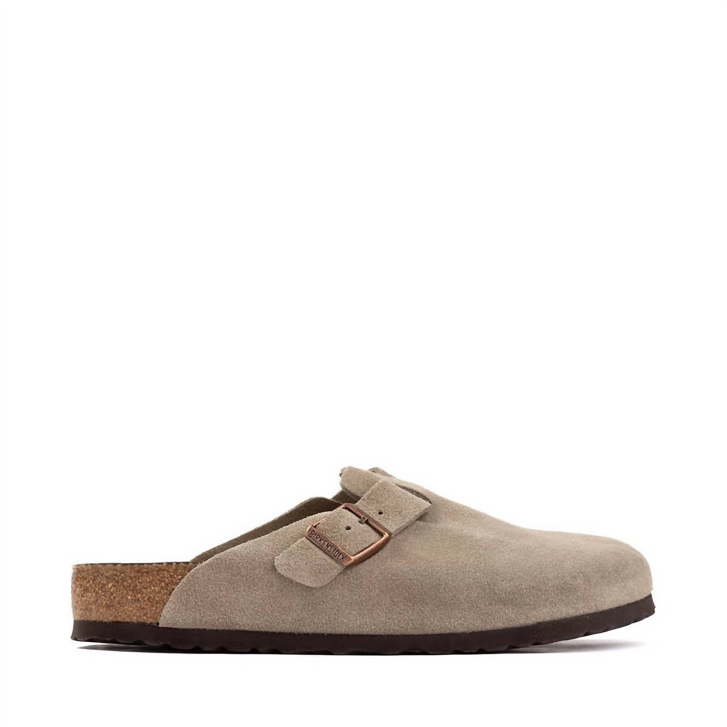 BIRKENSTOCK Unisex - Boston Suede Leather Clog in taupe - item - alternate view