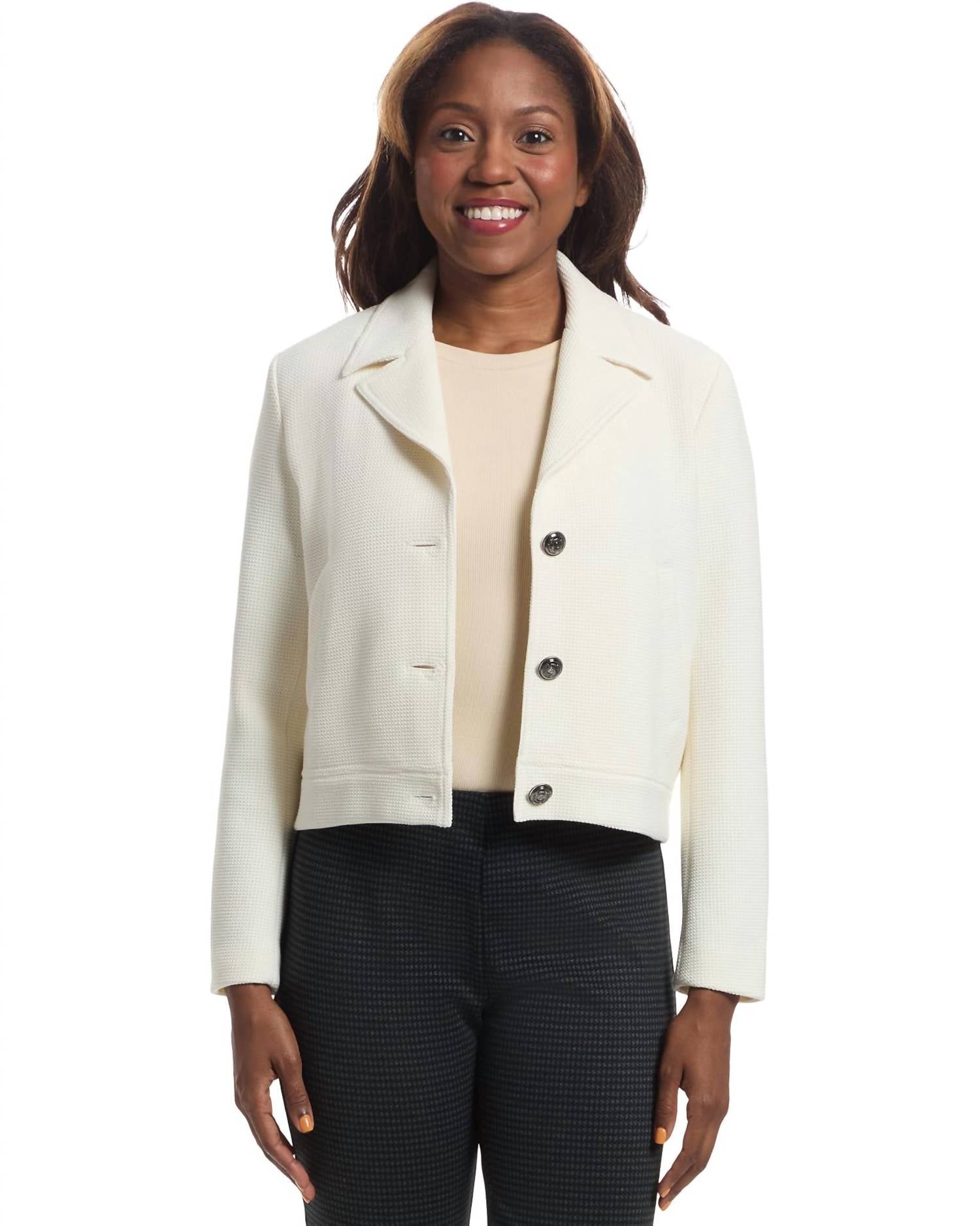 Elliott Lauren - Top Knotch Button Closure Crop Jacket