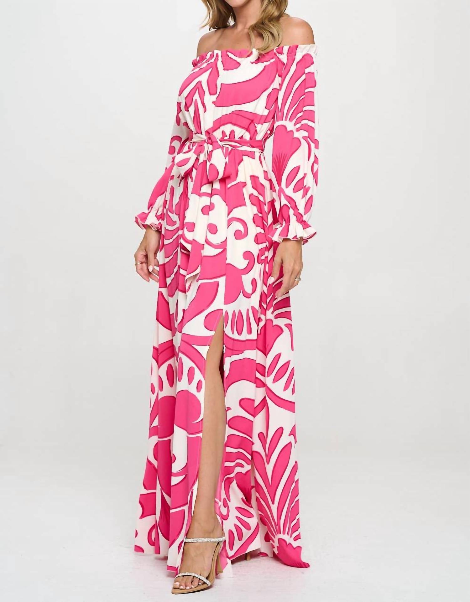 Ricarica - Printed Off Shoulder Maxi Dress
