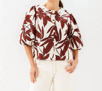 Karen Kane - Puff Sleeve Button-Front Top