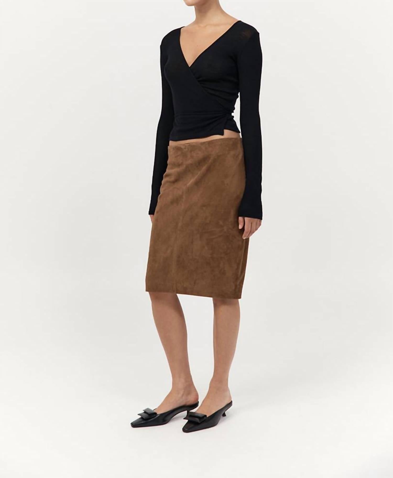 St. Agni - Suede Pencil Skirt