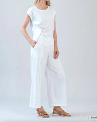 Clara Sunwoo - Cap Sleeve Stitch Overlay Top
