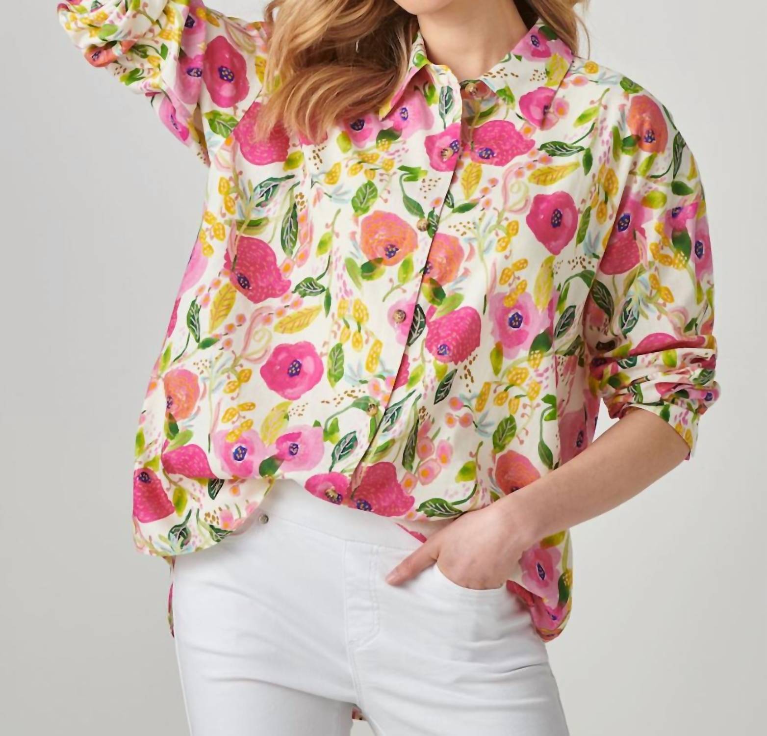 Giftcraft - Charlie Paige Relaxed Linen Blend Shirt