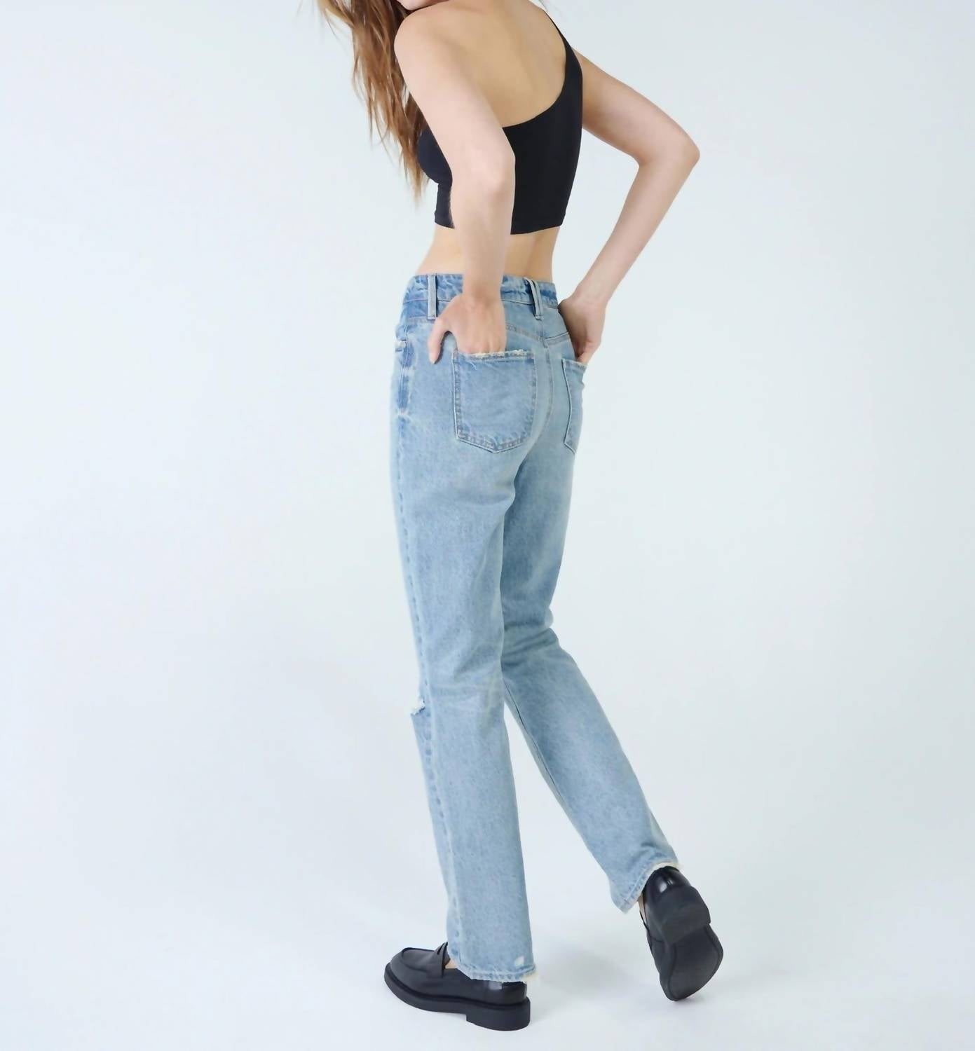 WILLA Super High Rise Mom Fit Straight Leg Jean