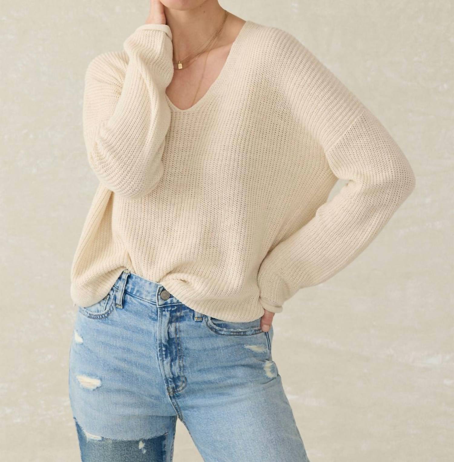 Faherty - Miramar Linen V-neck Sweater