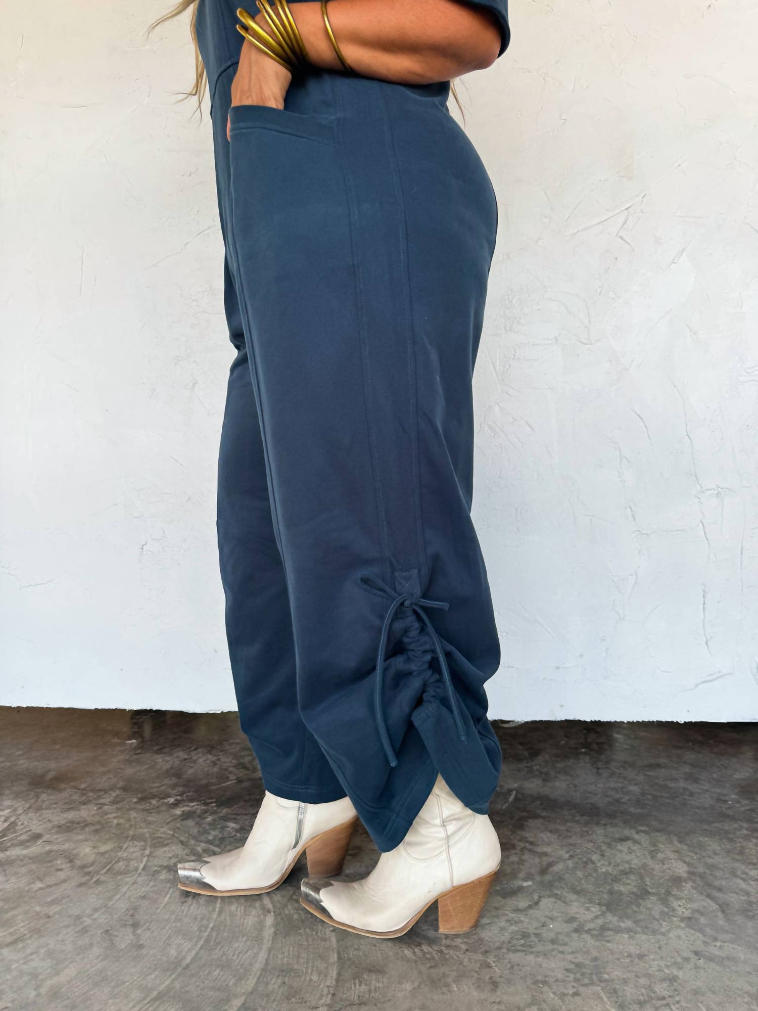 BLAKELEY Cam Luxe Loung Jumpsuit in navy - women's pants - alternate view