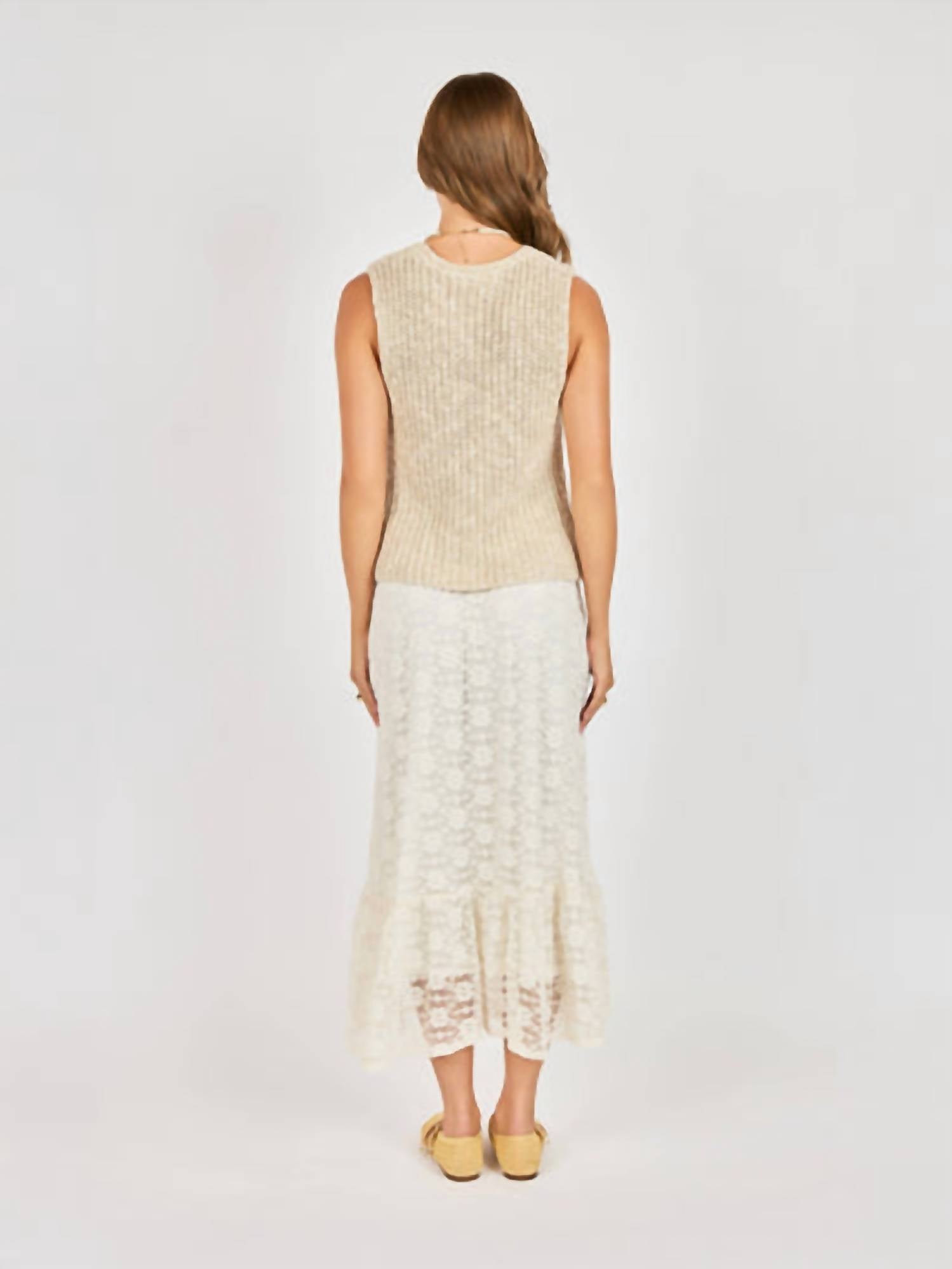Sadie & Sage Ashtin Cardi Vest in oat - women's blouse - alternate view
