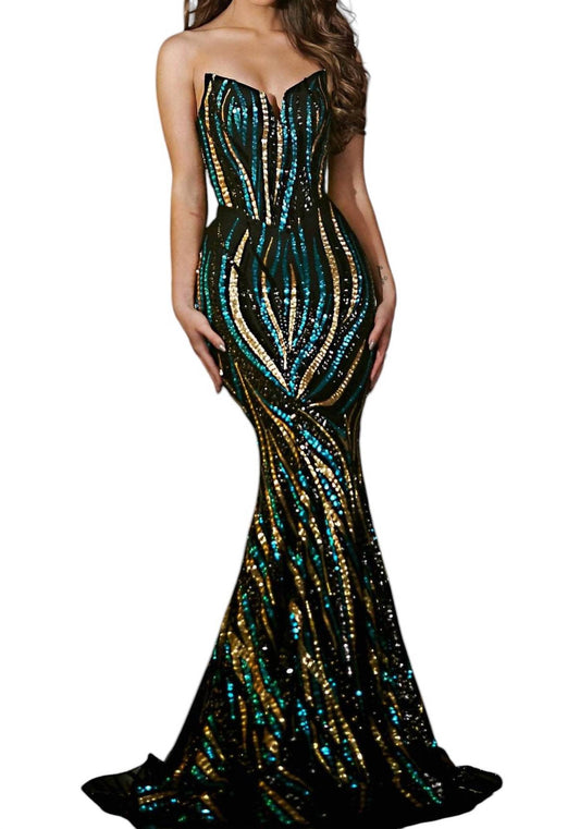 Portia&Scarlett - Ornate Mermaid Evening Gown