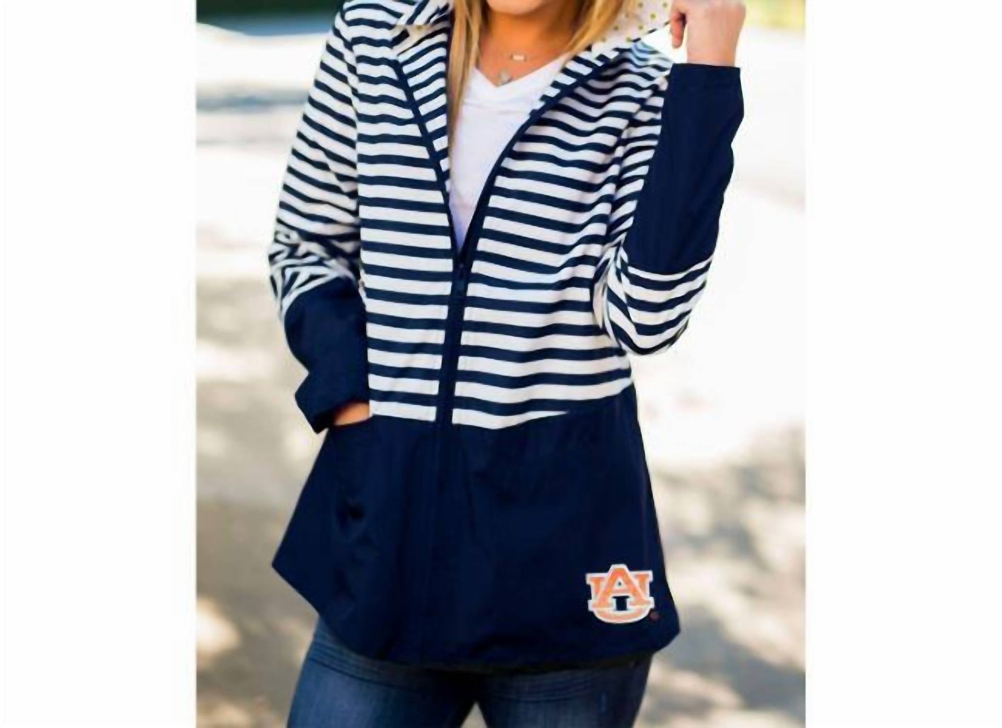 Gameday Couture - Auburn University On the Move Striped Jacket