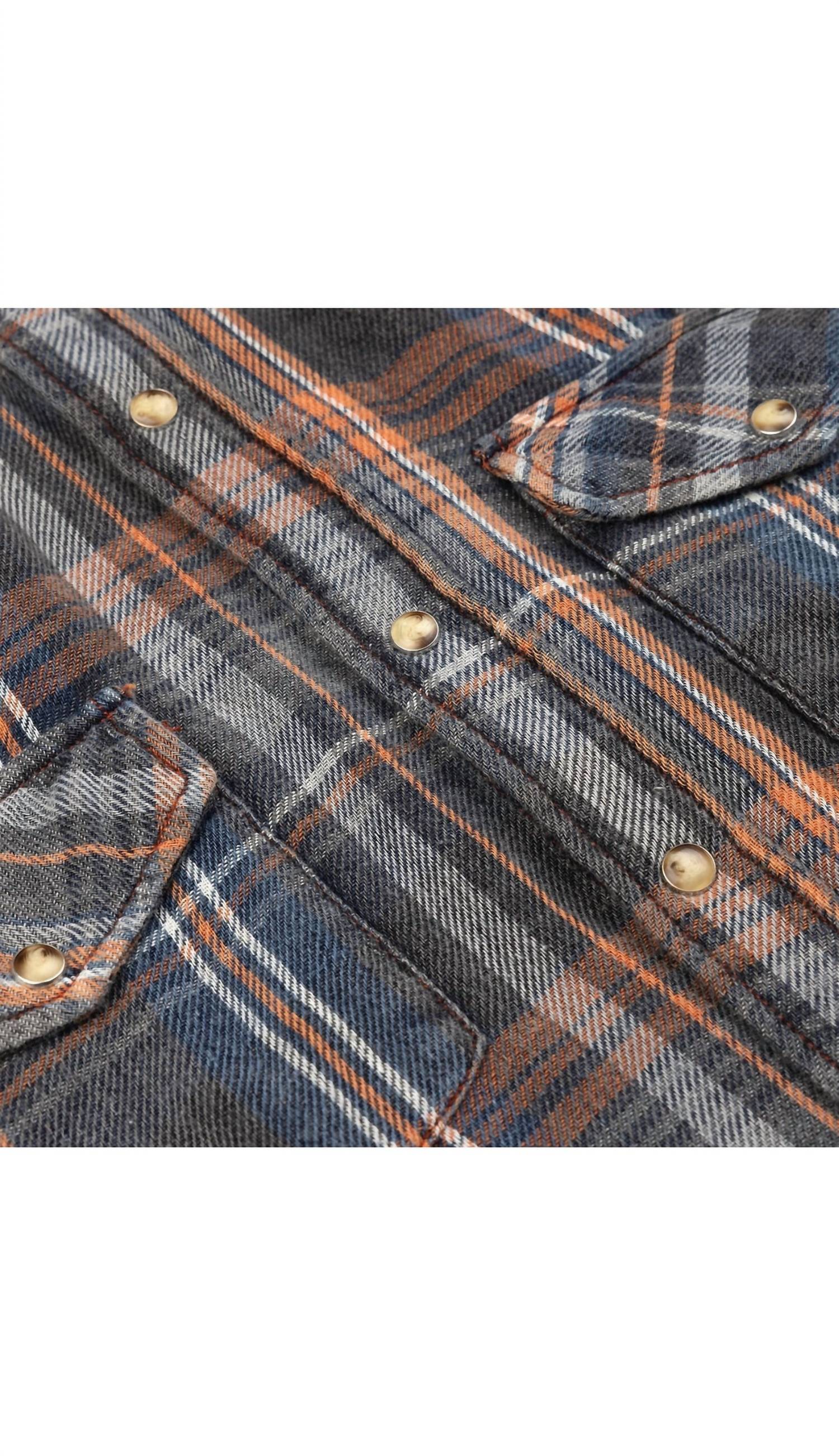 Garnet Hill - Men's Checkered Denim Shirt