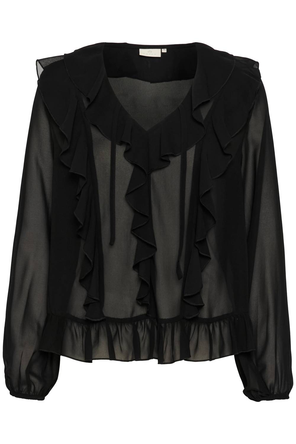 Kaffe - Kaninna V-neck Ruffles Chiffon Blouse