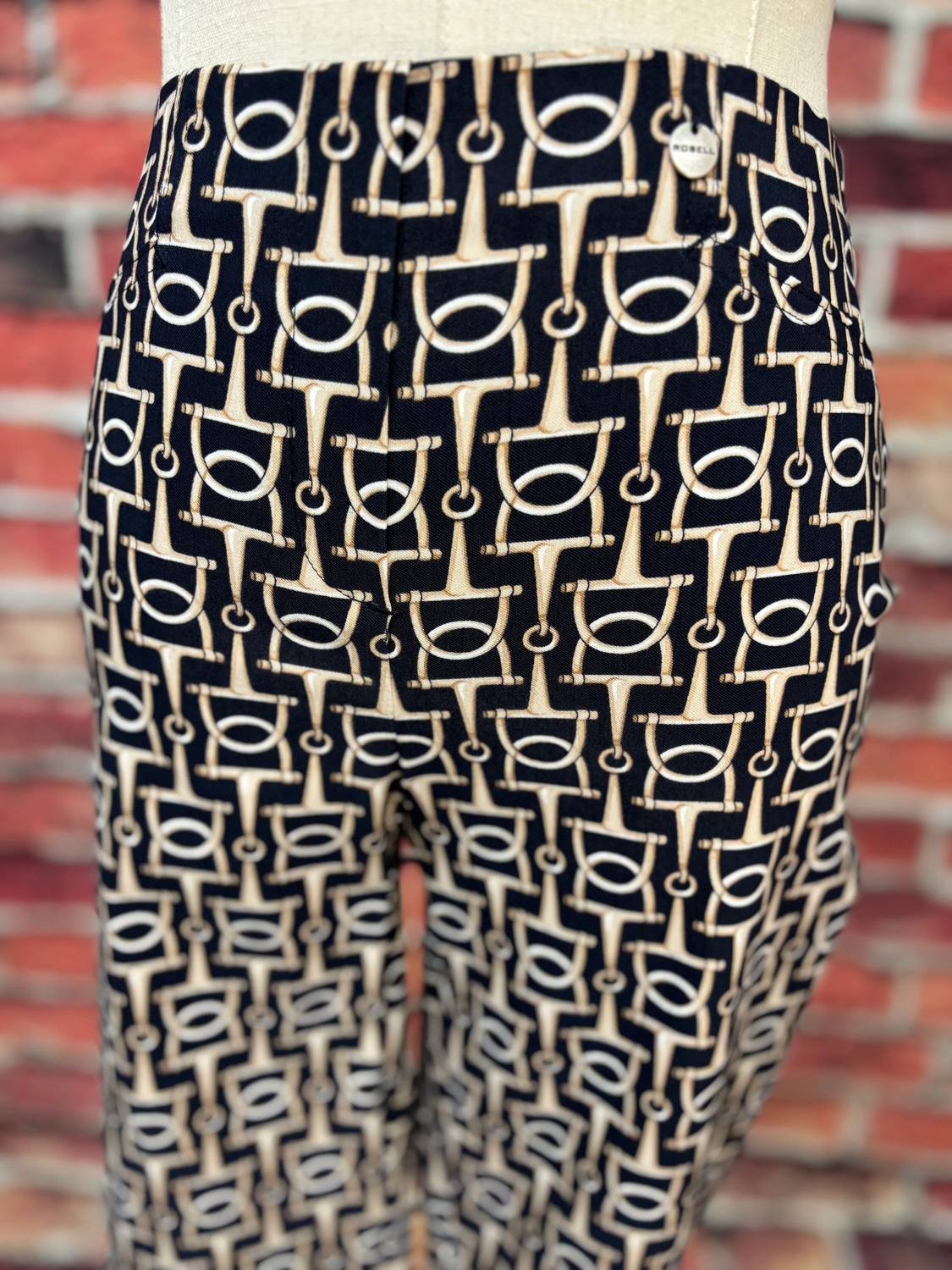 Robell - Bit Print Pull On Pant