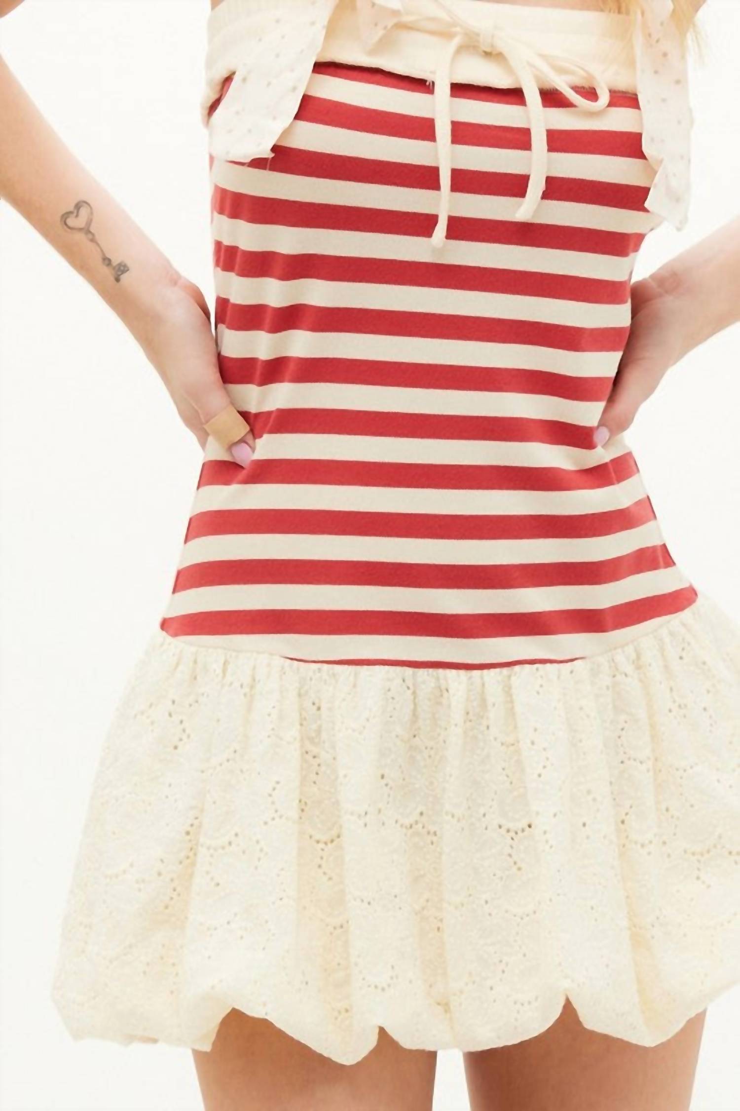 Illa Illa - Americana Terry & Eyelet Bubble Dress
