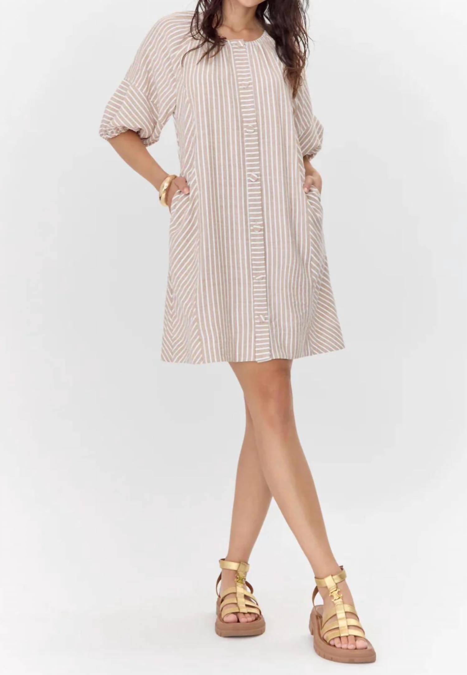 Greylin - Kyra Stripe Button Front Mini Dress