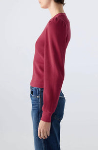 AMO Girly Thermal Top in pinot - women's long sleeve top - alternate view