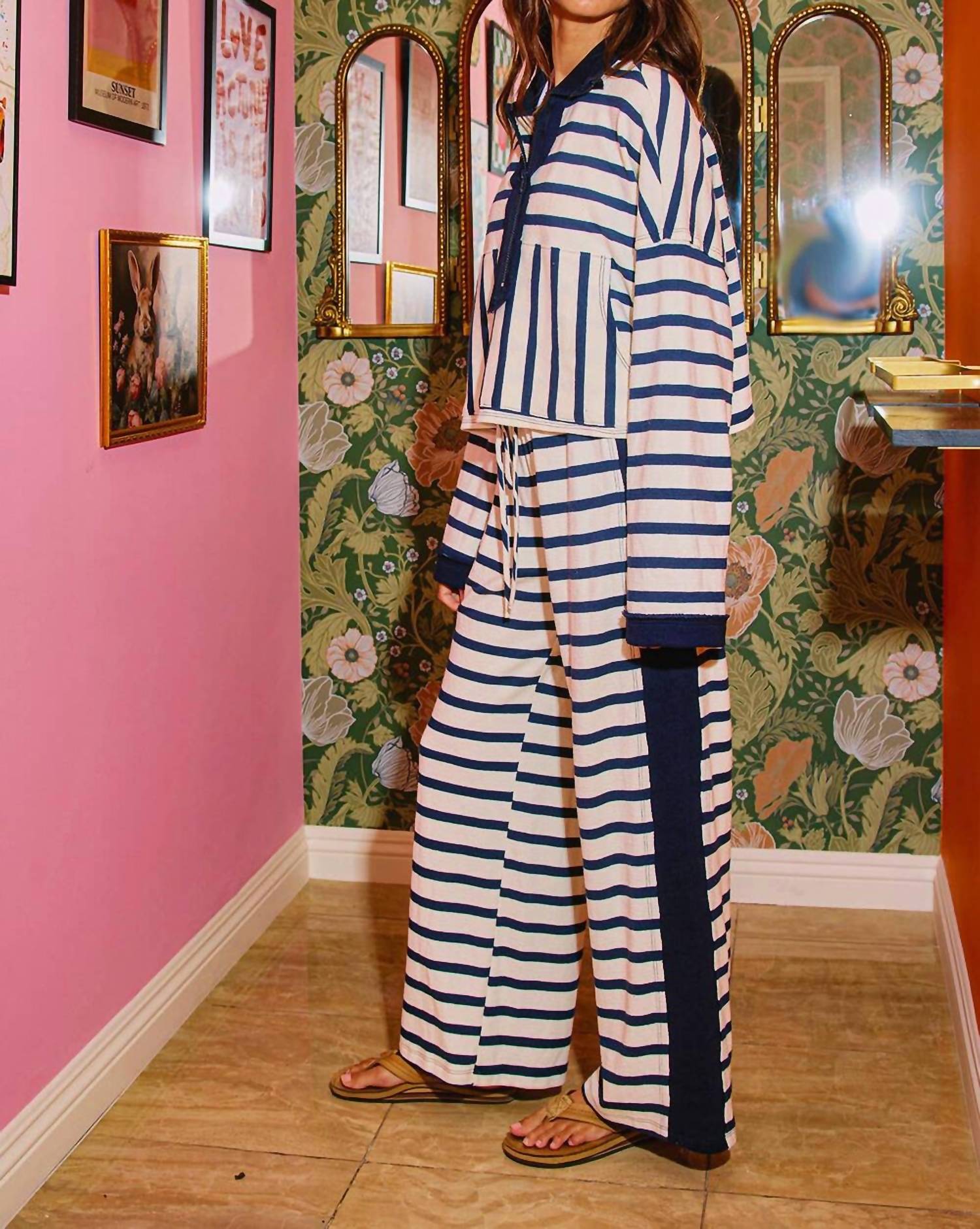 Bucketlist - Birdie Drawstring Stripe Pants