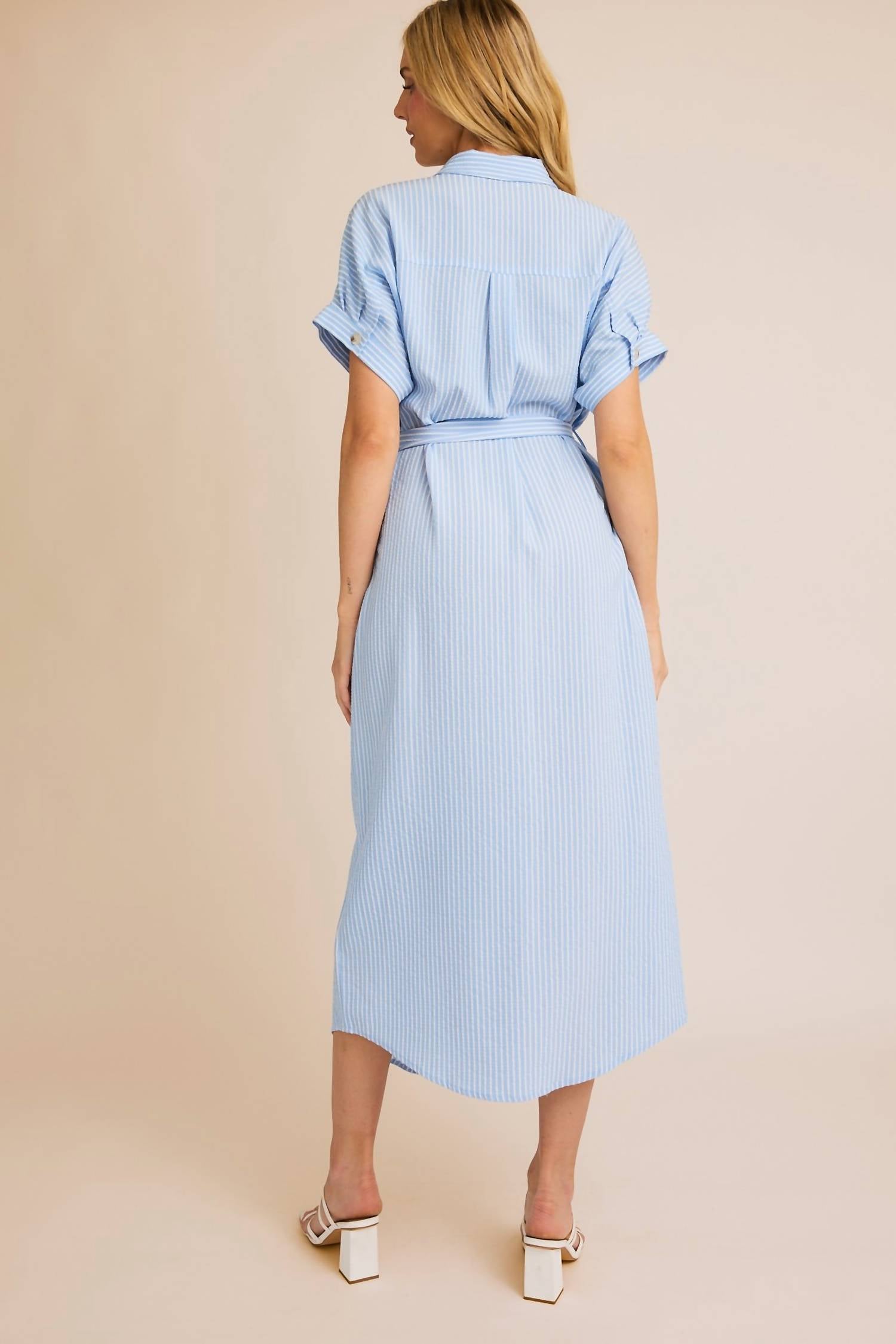 Gilli - Gracie Striped Button Down Shirt Dress