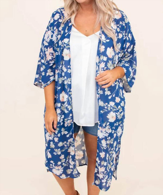 Ninexis - Open Front Long Chiffon Cardigan