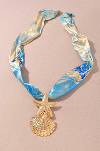 Merveille - Women's Starfish Shell Silk Scarf Necklace
