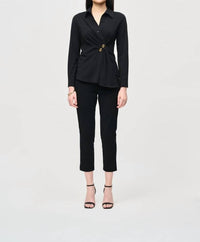 Joseph Ribkoff - Stretch Woven Wrap Blouse