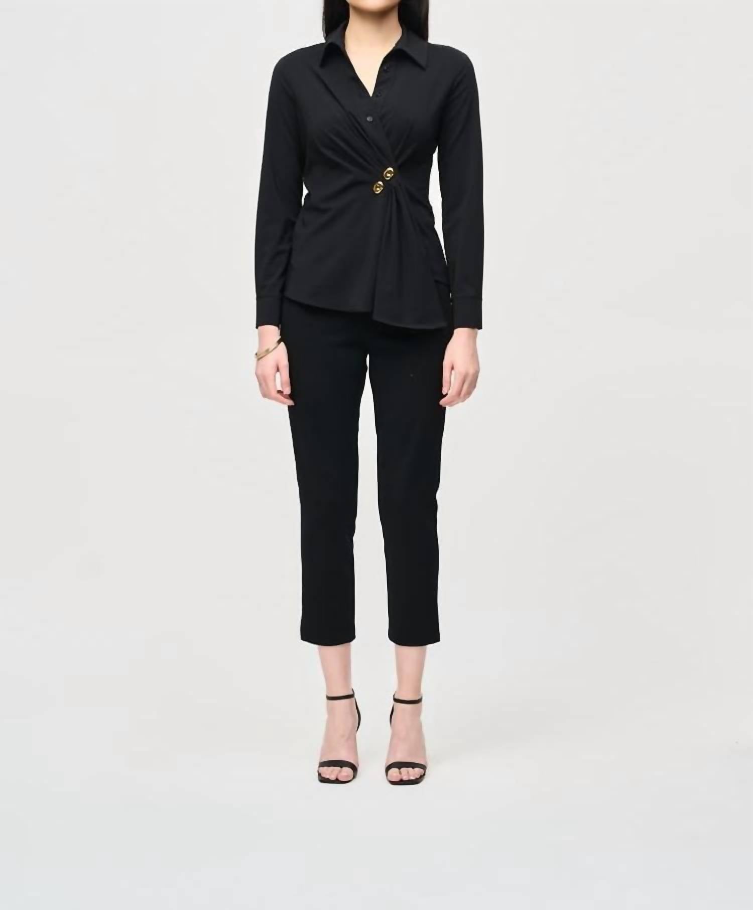 Joseph Ribkoff - Stretch Woven Wrap Blouse