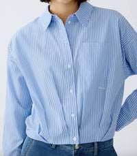 Oui - Striped Elasticated Hem Blouse