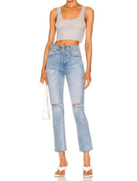 Grlfrnd - Karolina High Rise Straight Crop Jean