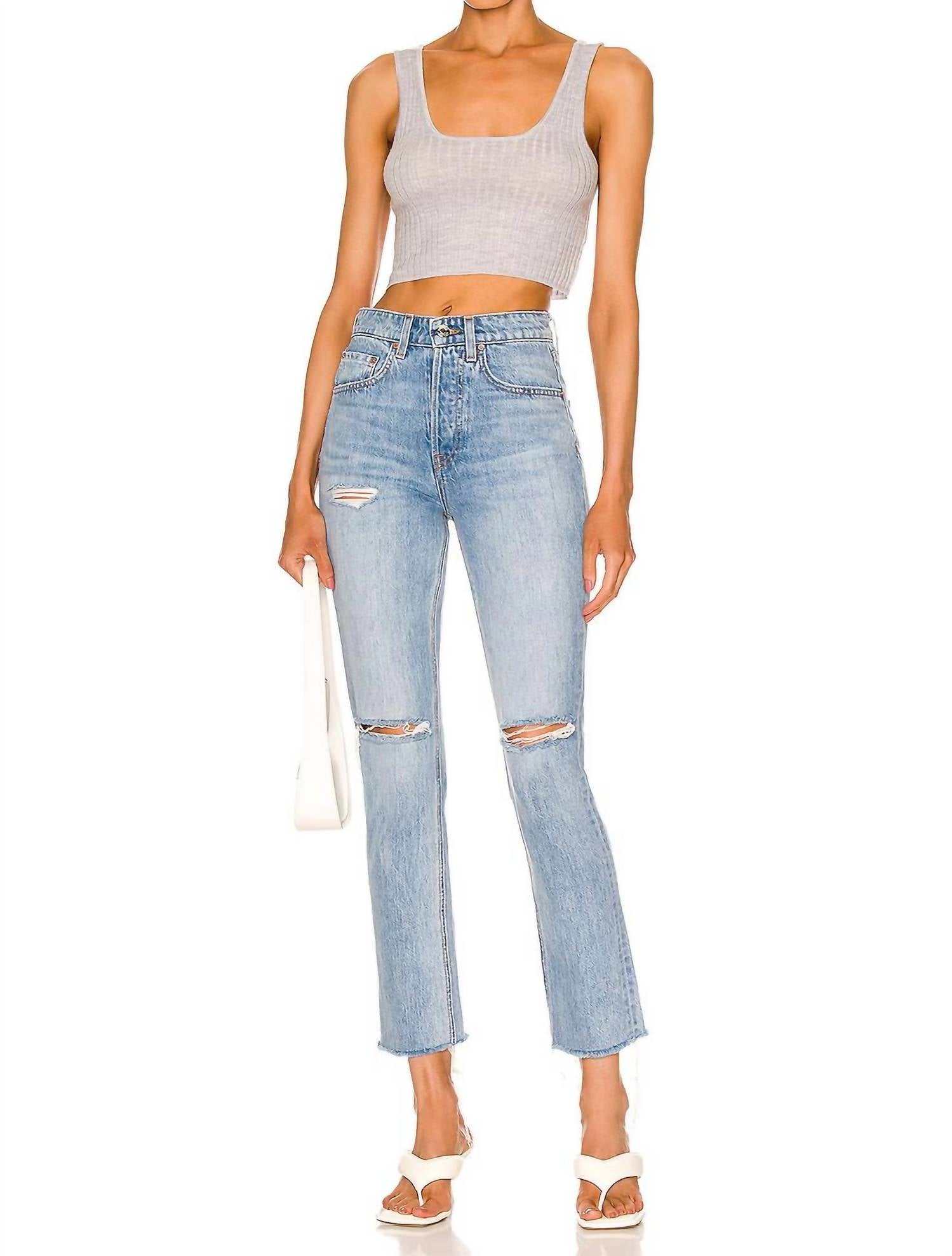 Grlfrnd - Karolina High Rise Straight Crop Jean