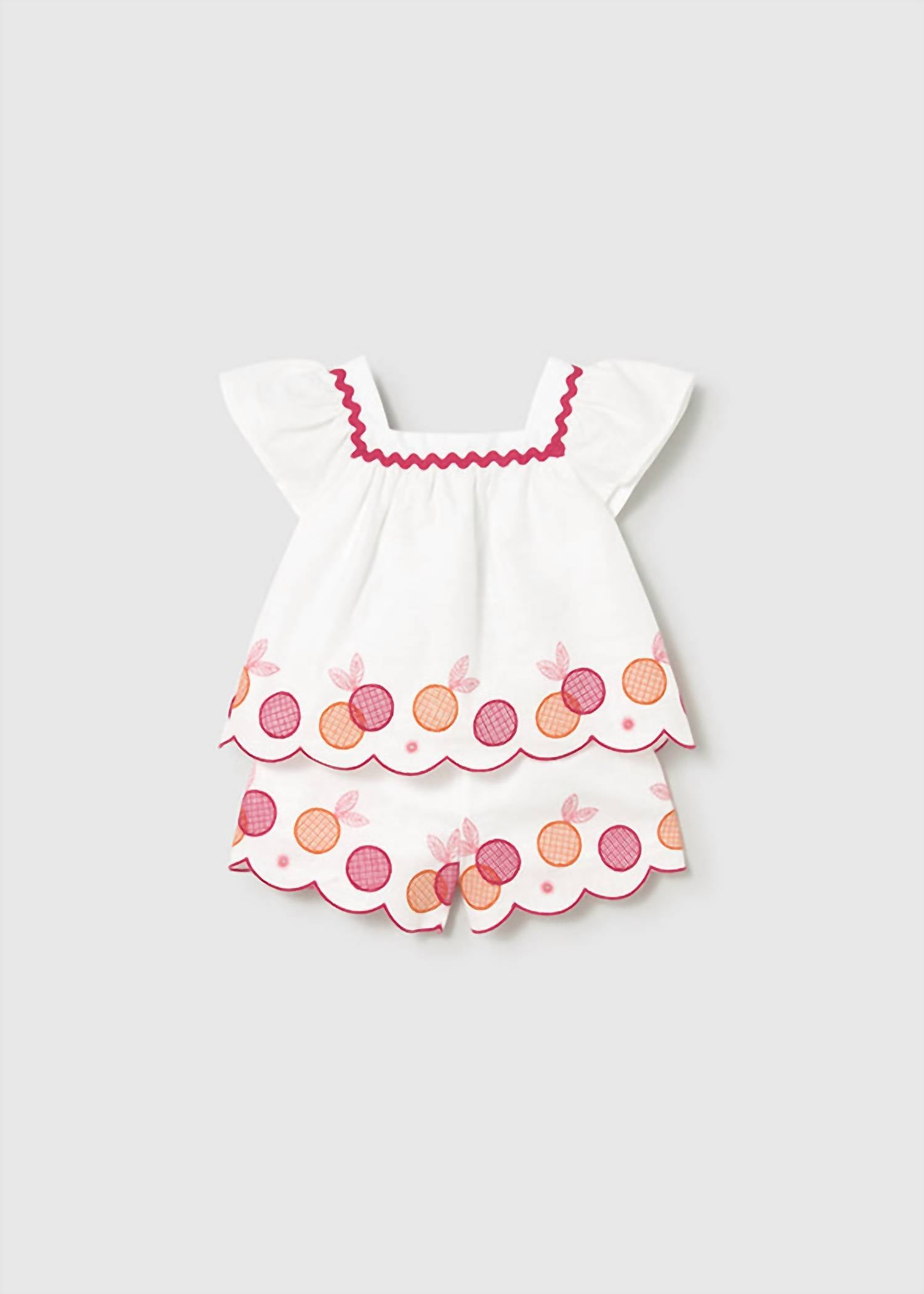 Mayoral - Girls' Embroidered Bermudas Set
