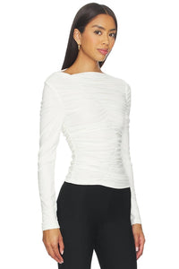 Madison the Label Lorena Top in white - women's long sleeve top - alternate view