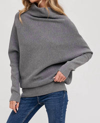 Bluivy - Slouch Neck Dolman Sleeved Pullover